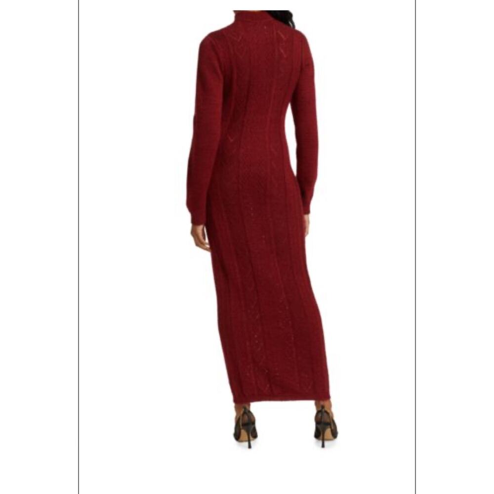 Markarian Burgundy Poesie Hearts Silk Mohair Blend Maxi Dress Size Small - Picture 15 of 15
